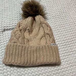 Calia Cable Knit Pom Beanie Natural hat